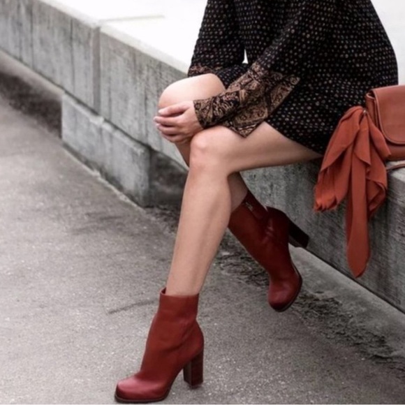 sam edelman "reyes" bootie size 7.5 rust color - Picture 7 of 11